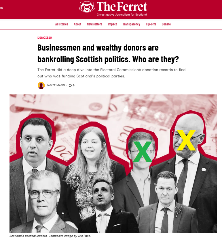 Businessmen and wealthy donors ARE bankrolling Scottish politics but only the Unionist parties